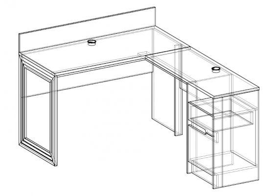 Двойной угловой компьютерный стол